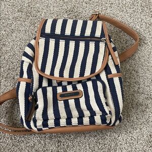Rosetti Striped Backpack in Navy and Cream